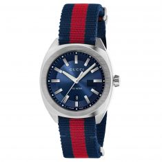 Men's Gucci GG2570 Blue Dial Nylon Strap Watch YA142304