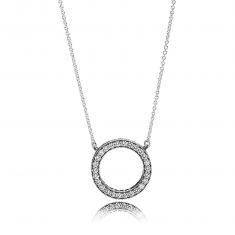 Pandora Hearts of Pandora Necklace, Clear Cubic Zirconia