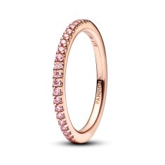 Pandora Sparkling Pink Rose Gold-Plated Band Ring