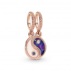 Pandora Splittable Yin & Yang Sparkling Dangle Charm, Rose Gold-Plated
